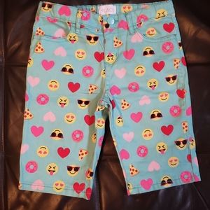 EUC Place Emoji Donut Pizza Heart Shorts size 8